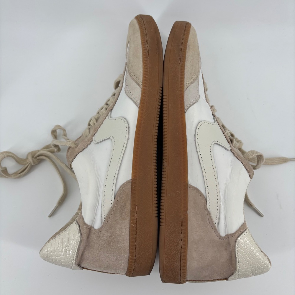 Dolce Vita Zina Sneakers Womens 10 White Tan Leather Suede Gum Sole Low Top - Picture 10 of 10